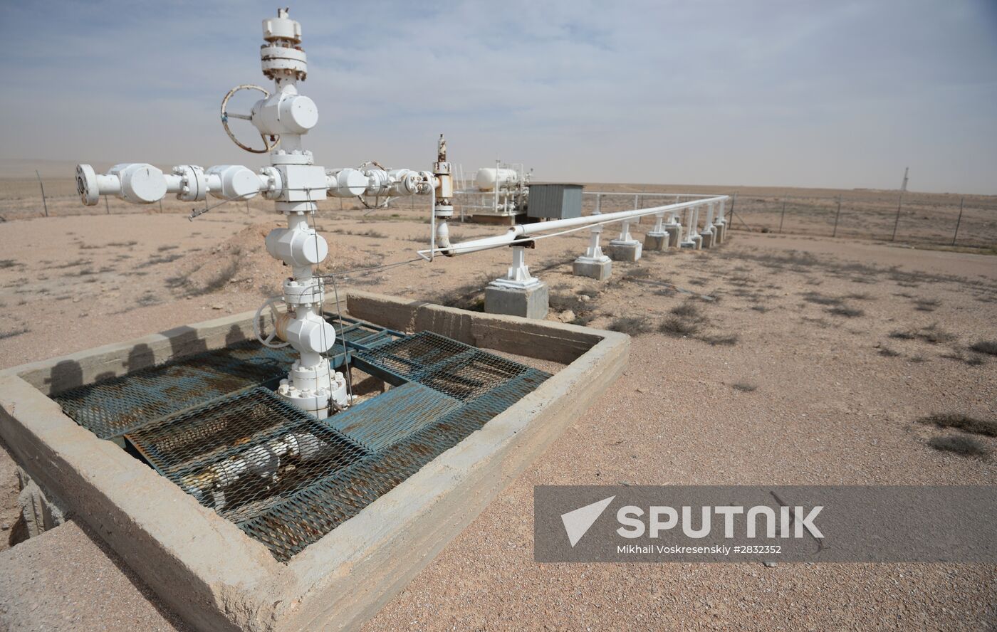 A gas refinery in Furqlus, Syria