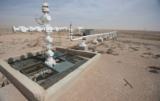 A gas refinery in Furqlus, Syria
