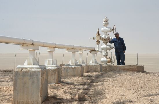 A gas refinery in Furqlus, Syria