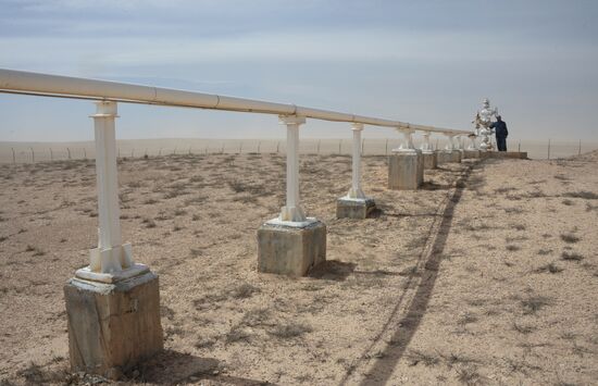 A gas refinery in Furqlus, Syria