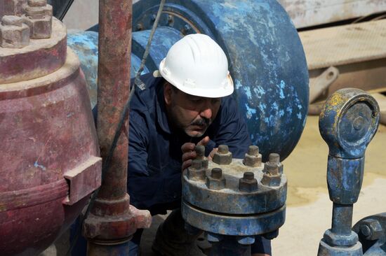 A gas refinery in Furqlus, Syria