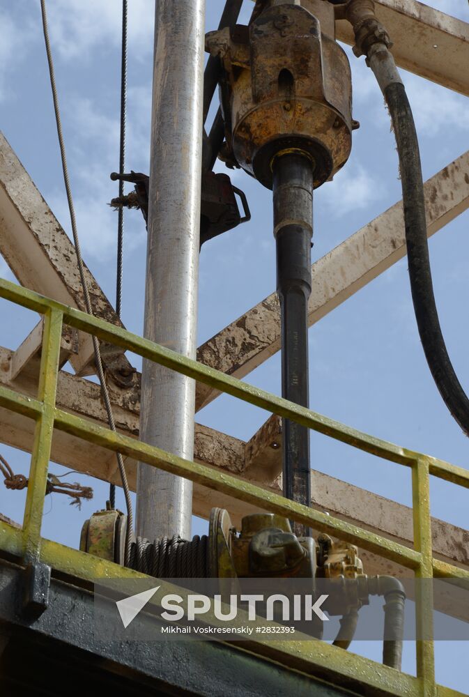 A gas refinery in Furqlus, Syria