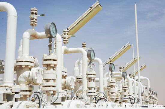 A gas refinery in Furqlus, Syria