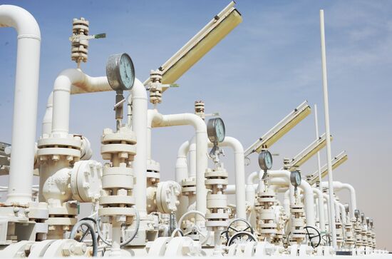 A gas refinery in Furqlus, Syria