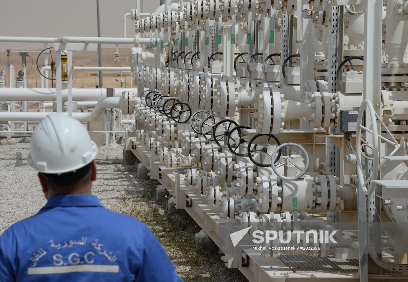 A gas refinery in Furqlus, Syria