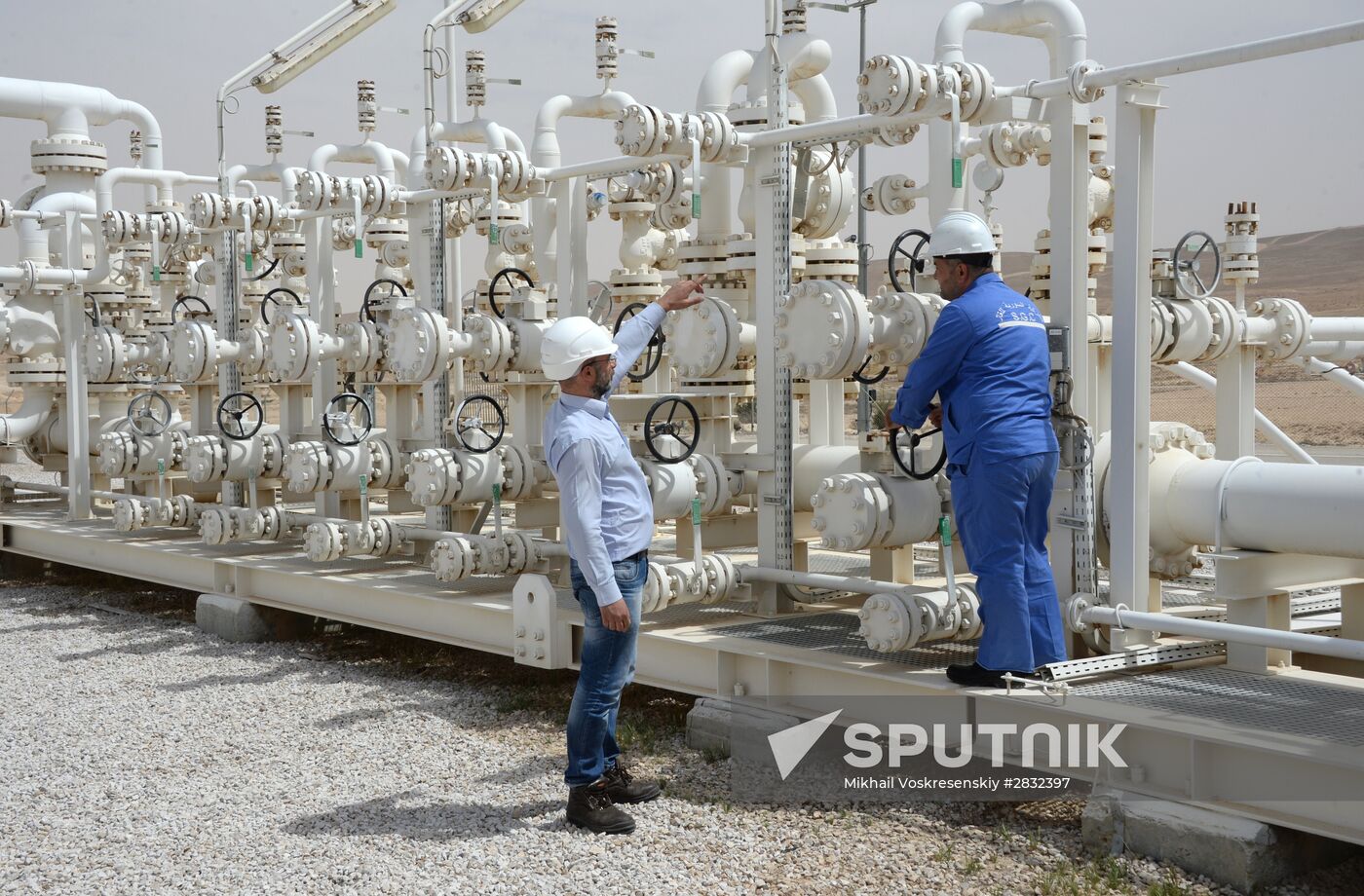 A gas refinery in Furqlus, Syria