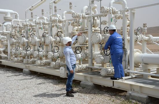 A gas refinery in Furqlus, Syria