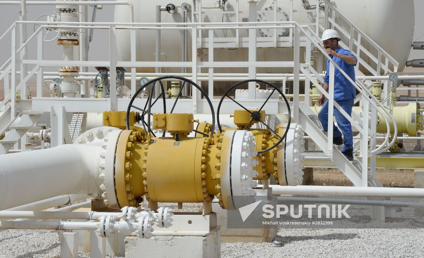 A gas refinery in Furqlus, Syria