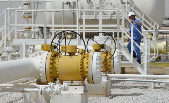 A gas refinery in Furqlus, Syria