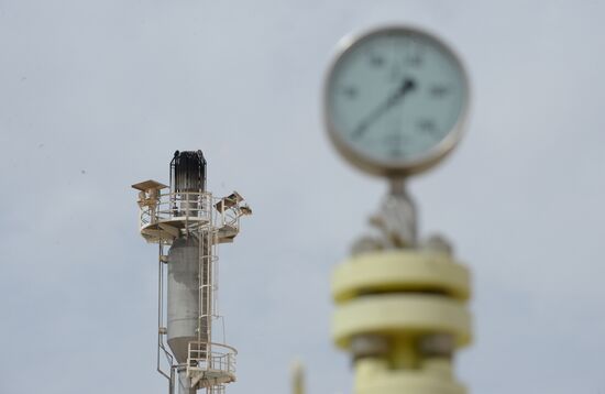 A gas refinery in Furqlus, Syria