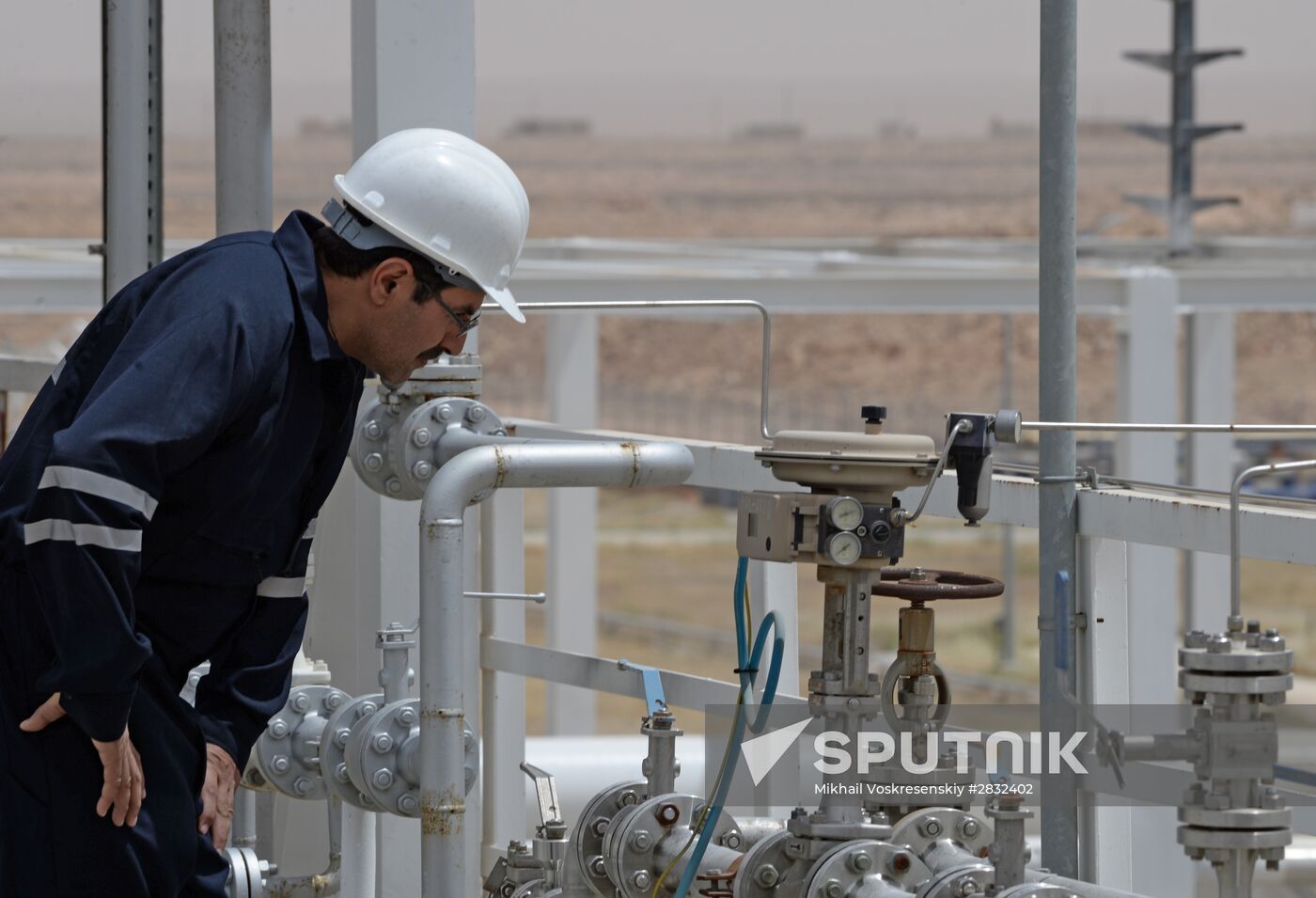 A gas refinery in Furqlus, Syria