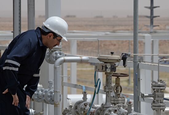 A gas refinery in Furqlus, Syria