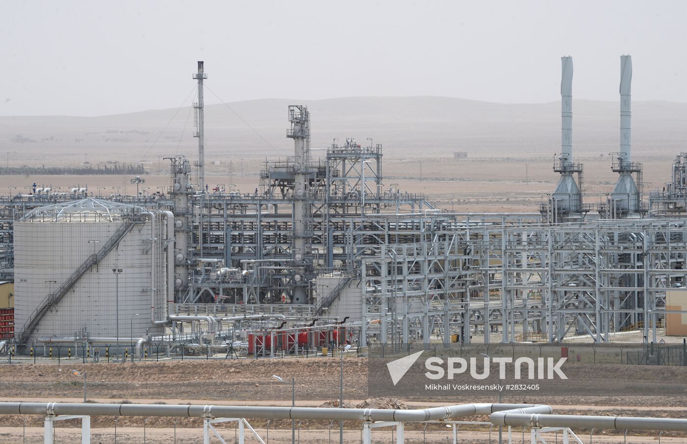 A gas refinery in Furqlus, Syria