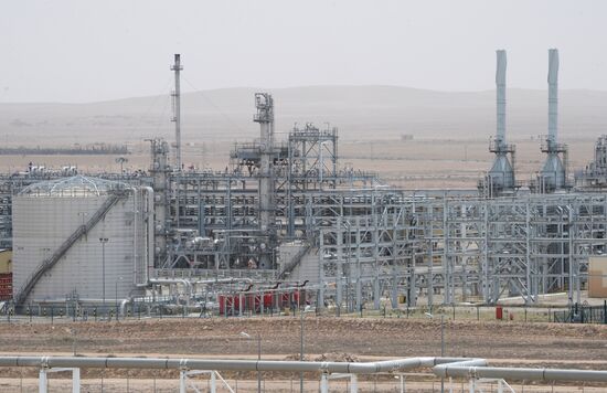 A gas refinery in Furqlus, Syria