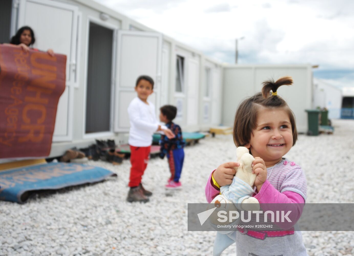 The Vinojug camp for refugees on the Greek-Macedonian border