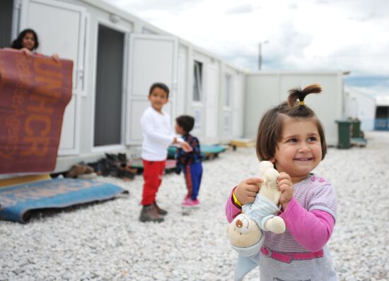 The Vinojug camp for refugees on the Greek-Macedonian border