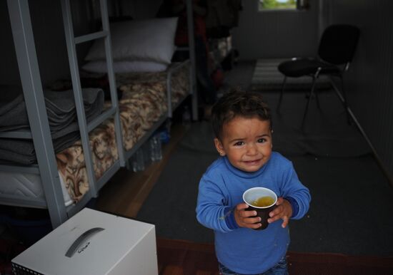 The Vinojug camp for refugees on the Greek-Macedonian border