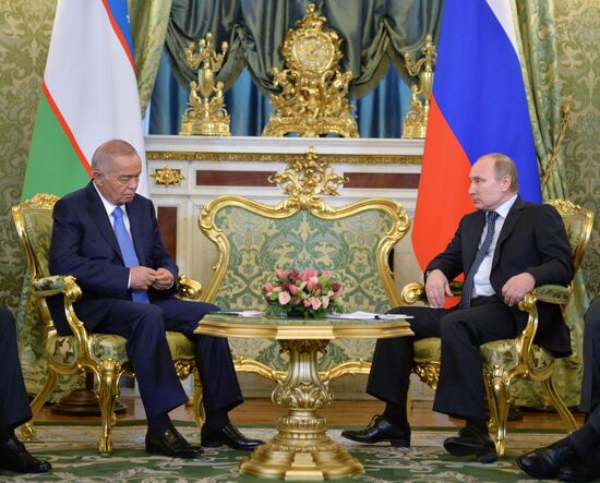 Russian President Vladimir Putin holds talks with President of Uzbekistan Islam Karimov