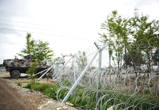 The Vinojug camp for refugees on the Greek-Macedonian border