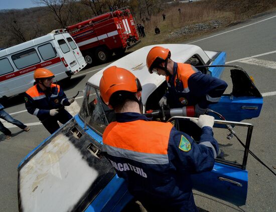 Special tactical drill "Elimination of medical consequences of road accidents" in Primorye Territory