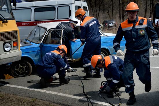 Special tactical drill "Elimination of medical consequences of road accidents" in Primorye Territory