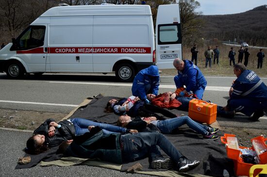 Special tactical drill "Elimination of medical consequences of road accidents" in Primorye Territory