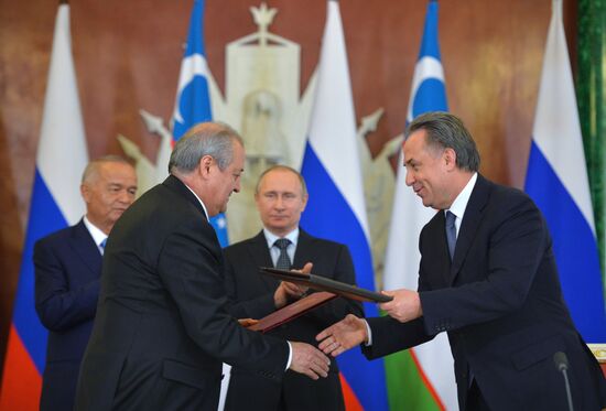 Russian President Vladimir Putin holds talks with President of Uzbekistan Islam Karimov