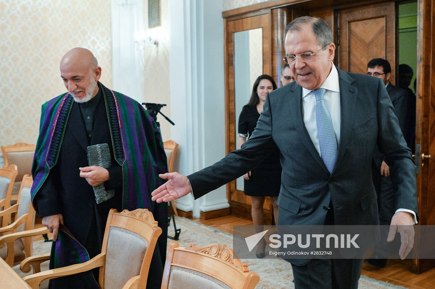 Foreign Minister Sergei Lavrov meets with former President of Afghanistan Hamid Karzai