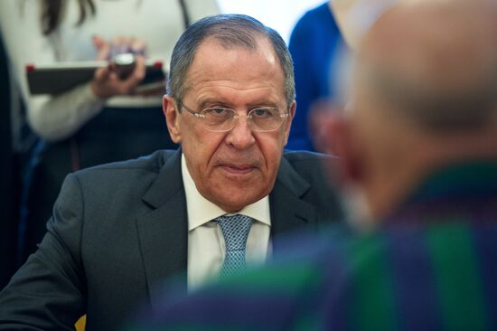Foreign Minister Sergei Lavrov meets with former President of Afghanistan Hamid Karzai