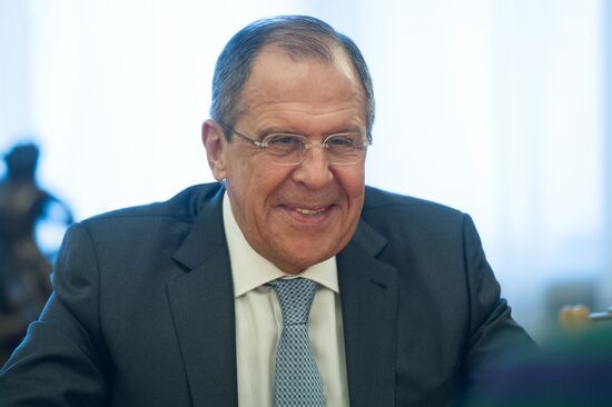 Foreign Minister Sergei Lavrov meets with former President of Afghanistan Hamid Karzai