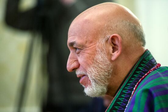 Foreign Minister Sergei Lavrov meets with former President of Afghanistan Hamid Karzai