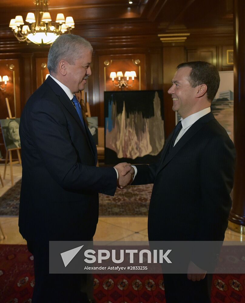Russian Prime Minister Medvedev has talks with Algerian counterpart Abdelmalek Sellal