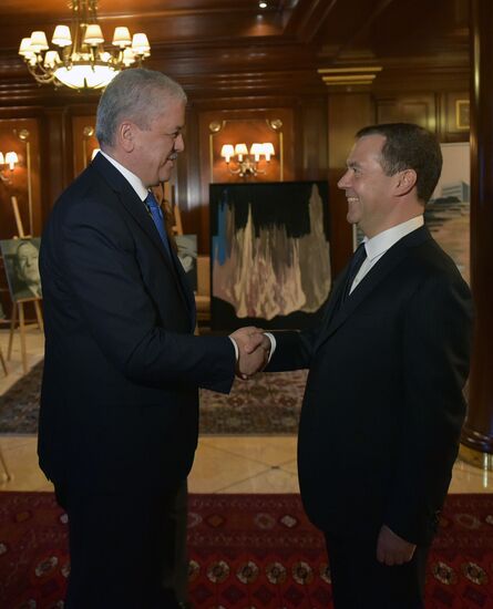 Russian Prime Minister Medvedev has talks with Algerian counterpart Abdelmalek Sellal