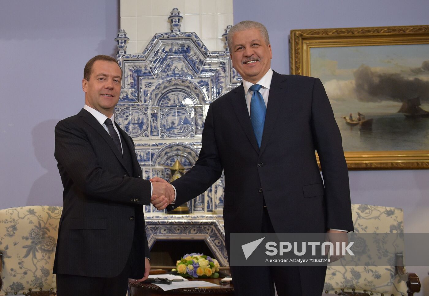 Russian Prime Minister Medvedev has talks with Algerian counterpart Abdelmalek Sellal
