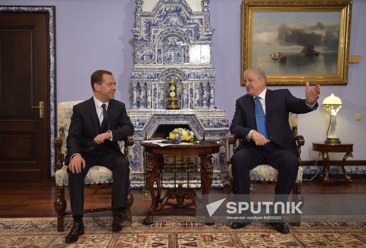 Russian Prime Minister Medvedev has talks with Algerian counterpart Abdelmalek Sellal