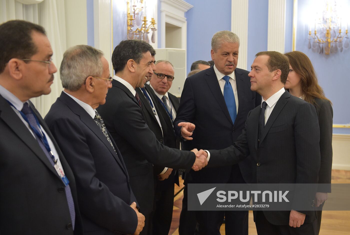 Russian Prime Minister Medvedev has talks with Algerian counterpart Abdelmalek Sellal