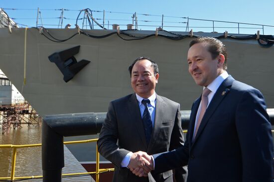 Gepard 3.9 frigate launching in Zelenodolsk