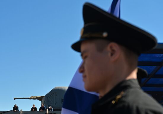 Gepard 3.9 frigate launching in Zelenodolsk