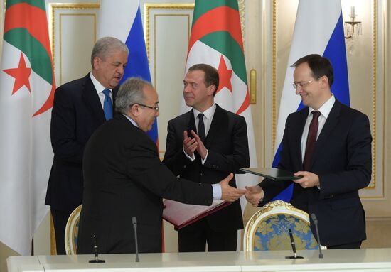 Russian Prime Minister Medvedev has talks with Algerian counterpart Abdelmalek Sellal