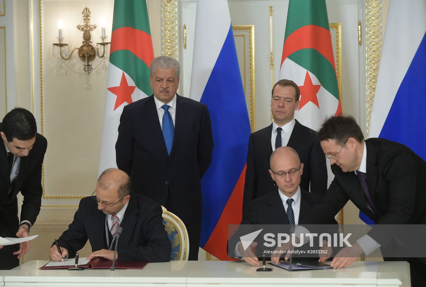 Russian Prime Minister Medvedev has talks with Algerian counterpart Abdelmalek Sellal