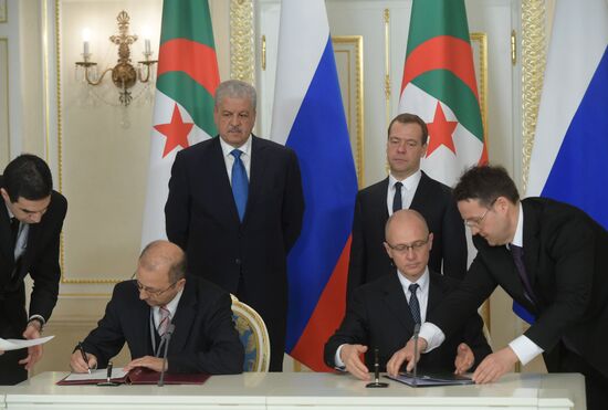 Russian Prime Minister Medvedev has talks with Algerian counterpart Abdelmalek Sellal