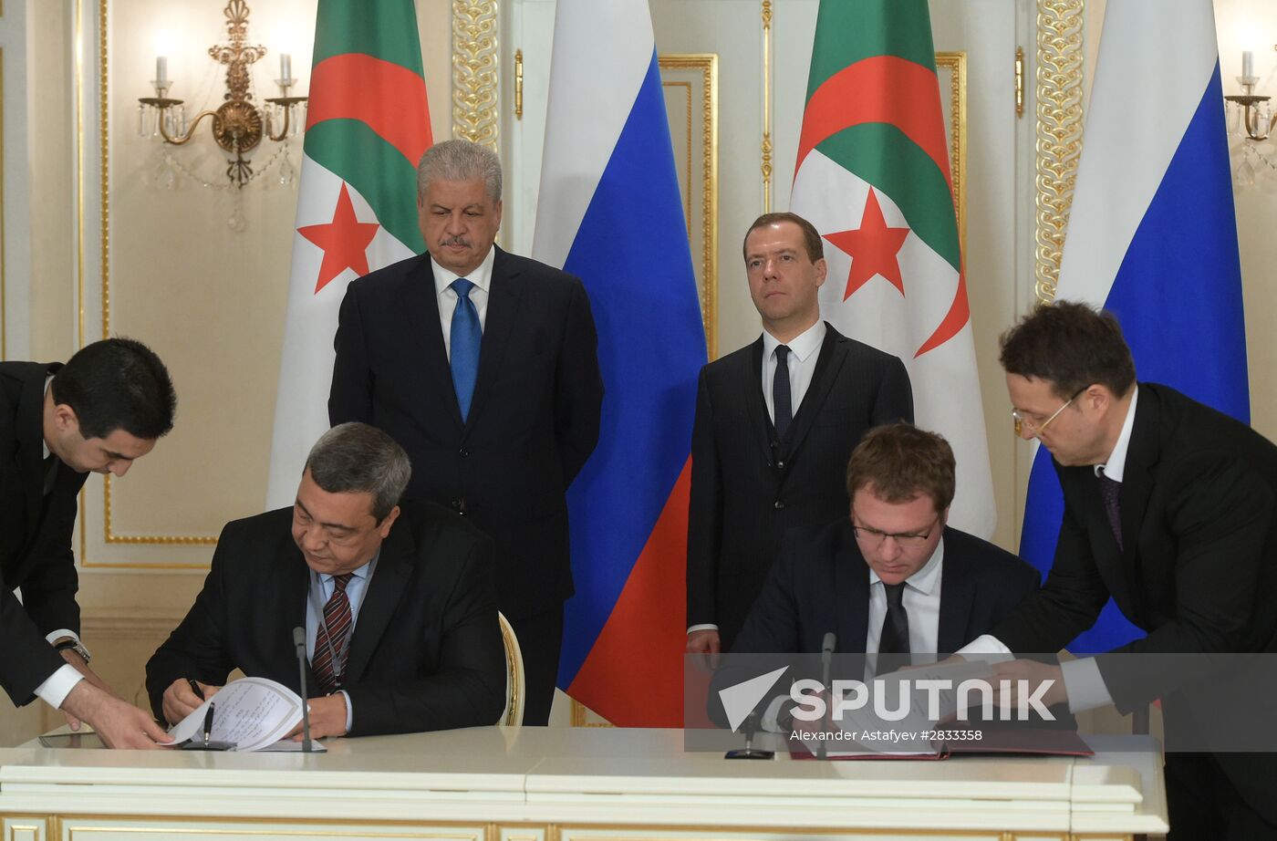 Russian Prime Minister Medvedev has talks with Algerian counterpart Abdelmalek Sellal