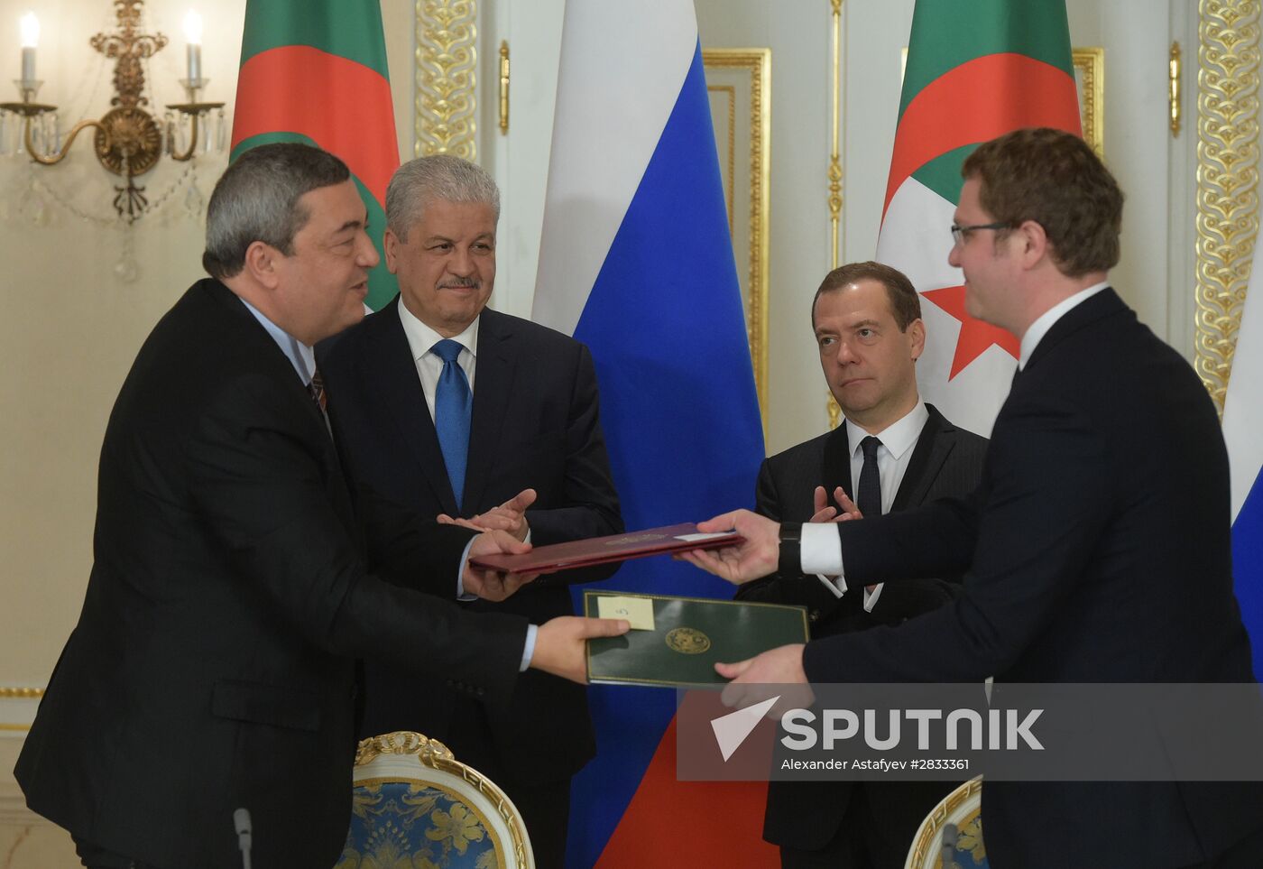Russian Prime Minister Medvedev has talks with Algerian counterpart Abdelmalek Sellal