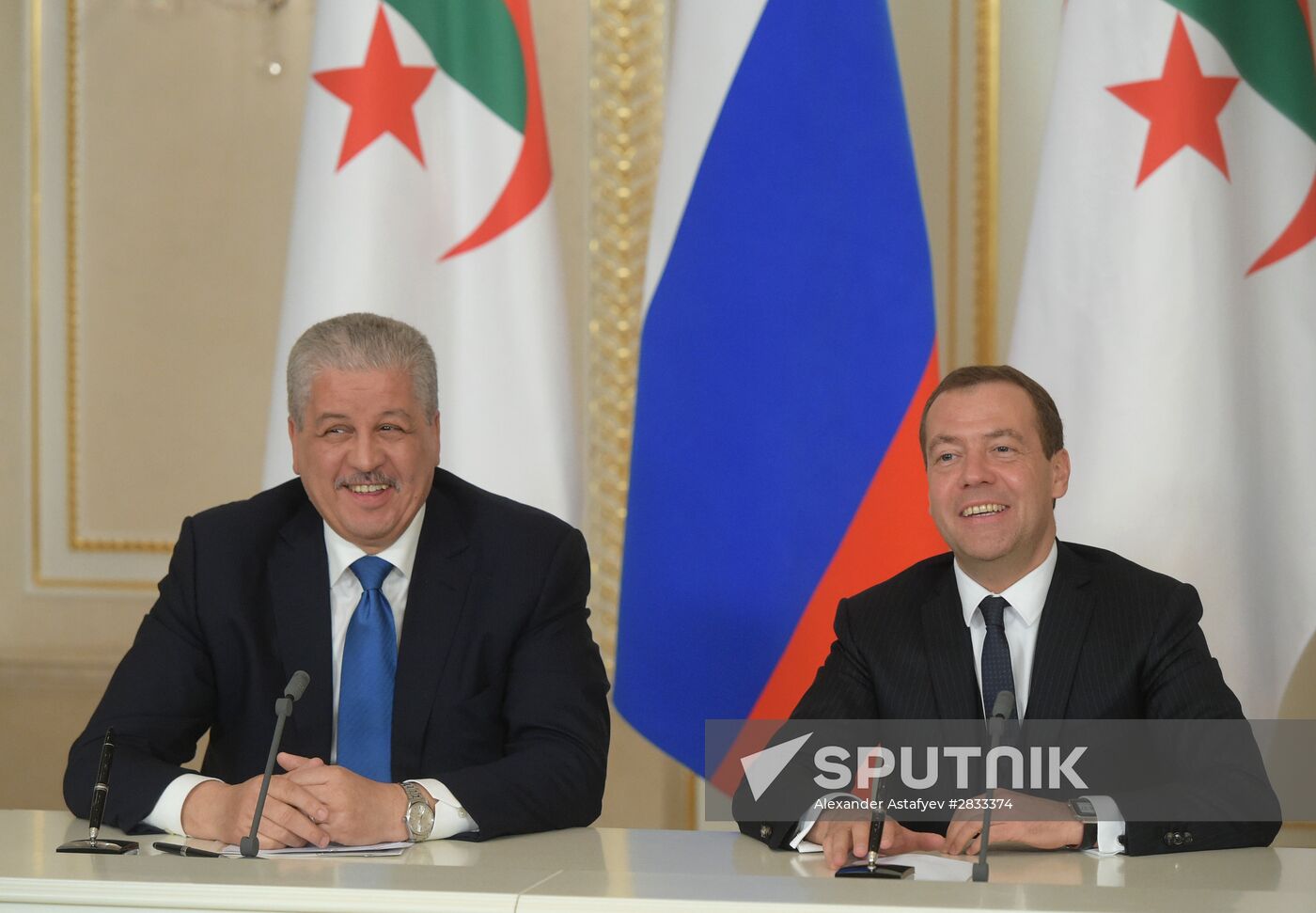Russian Prime Minister Medvedev has talks with Algerian counterpart Abdelmalek Sellal
