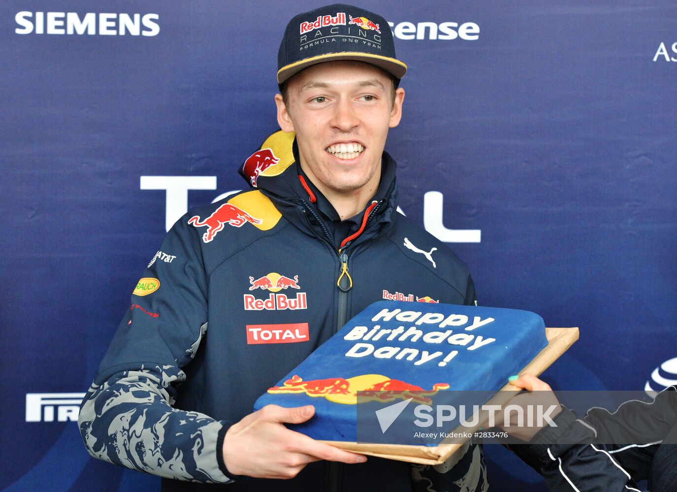 Russian Formula One racer Daniil Kvyat visits bobsled track