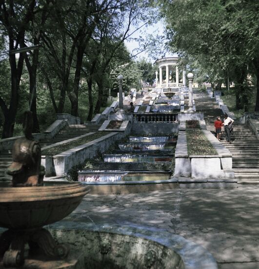 Cascade stairs in a park in Chisinau