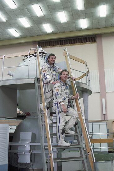 Soviet cosmonauts Titov and Serebrov