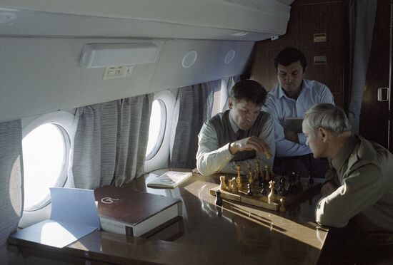 Soviet cosmonauts Titov, Dzhanibekov, Serebrov