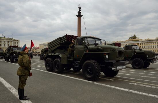 Victory Day Parade rehearsal in St. Petersburg