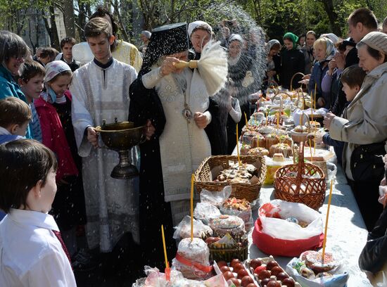 Blessing of Easter bread and eggs on Holy Saturday